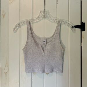 Aritzia Tna Gray Ribbed Tank Top